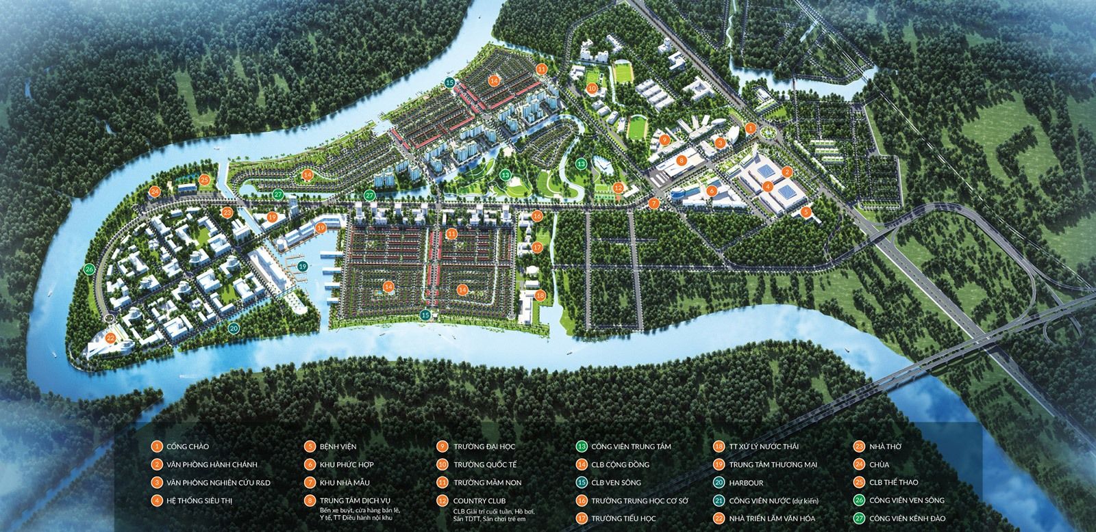 Mặt bằng tổng thể tiện ích dự án waterpoint