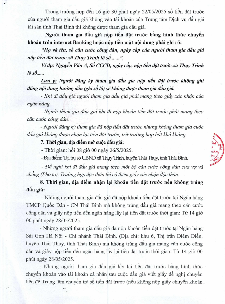 Đất đấu giá Thụy Trình - Thái Thụy - Thái Bình