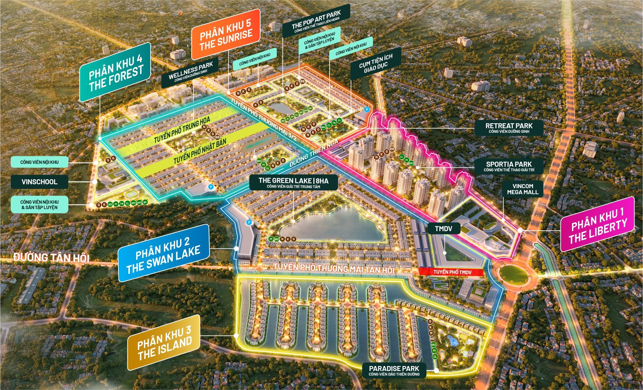 Tổng thể mặt bằng phân khu dự án Vinhomes Green City
