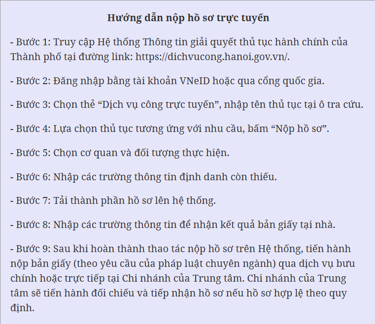 hướng dẫn nộp hồ sơ trực tuyến cổng dịch vụ công