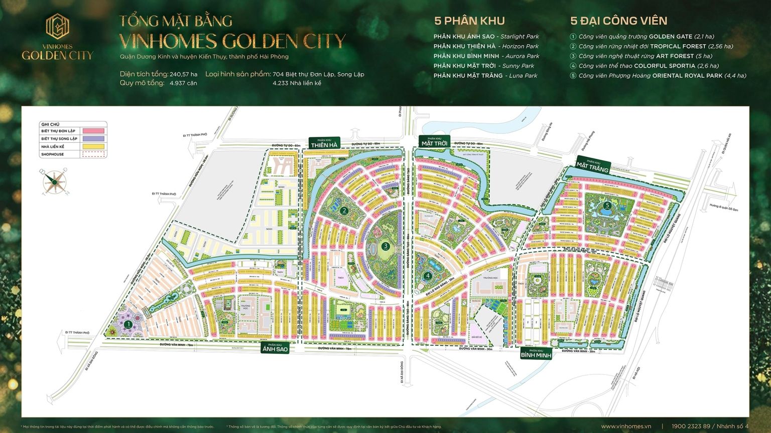 Tổng thể mặt bằng dự án Vinhomes Golden City