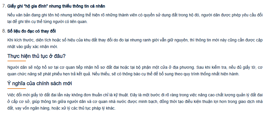 8 trường hợp cần đổi sổ đỏ từ ngày 1/7/2025