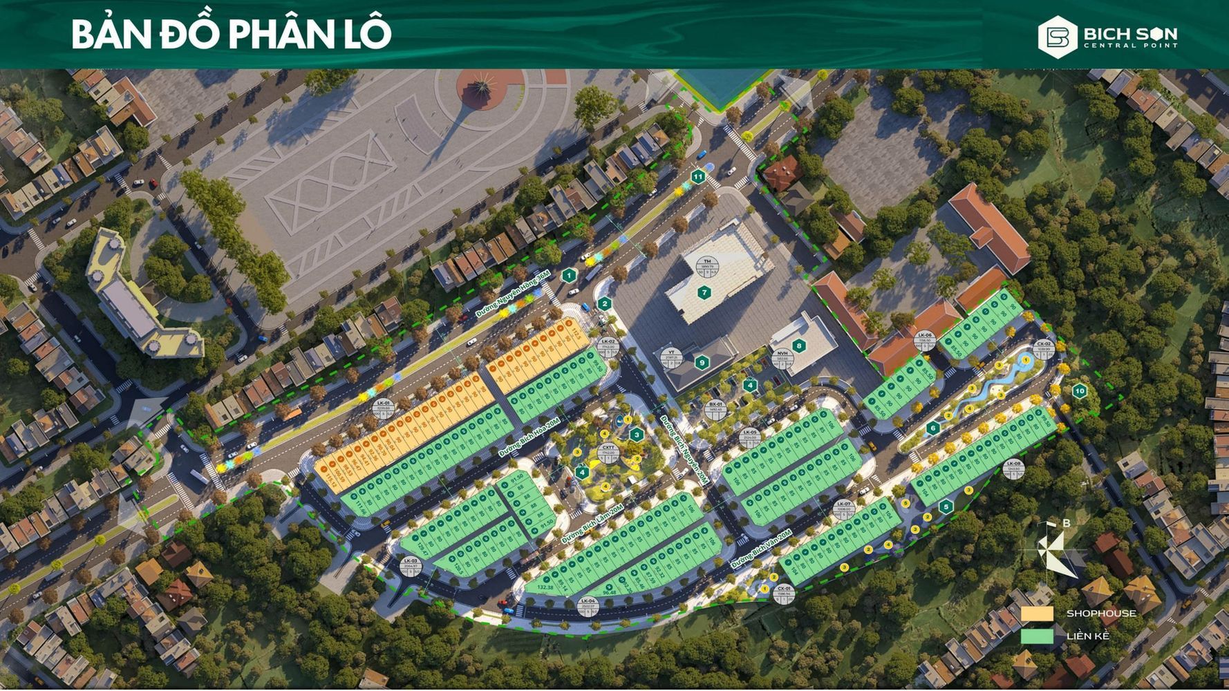 Mặt bằng phân lô dự án Bích Sơn Central Point