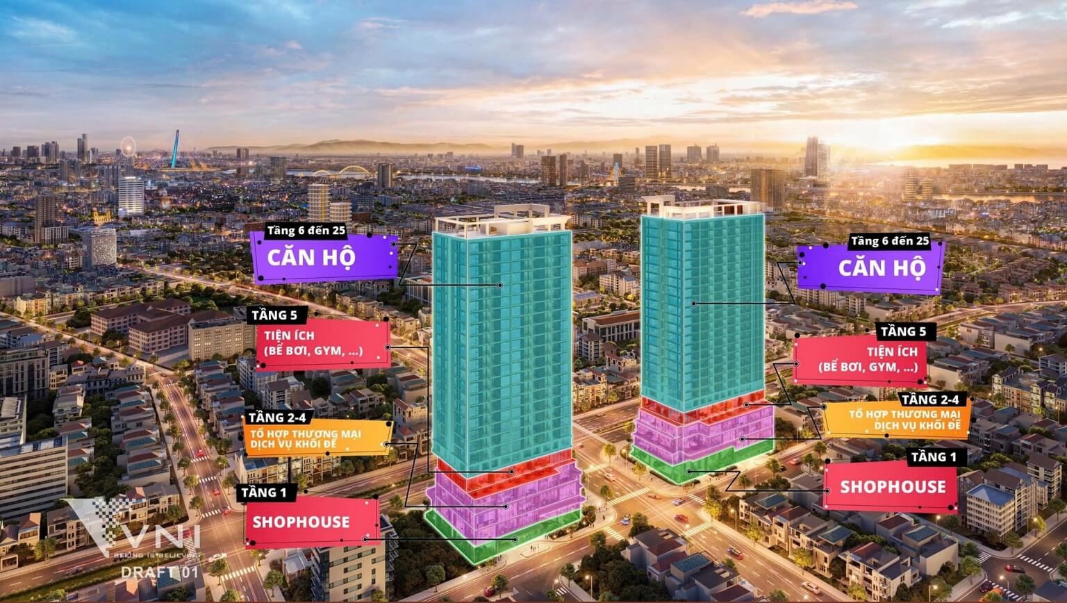 Quy mô mặt bằng dự án Sun Costa Residence